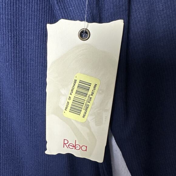 Reba Navy Rhinestone Studded Ribbed Stretch Western Cowgirl Glam Shirt XL NWT - Picture 6 of 10